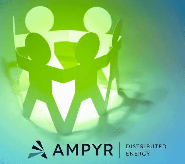 A people paper chain around a light symbolising teamwork