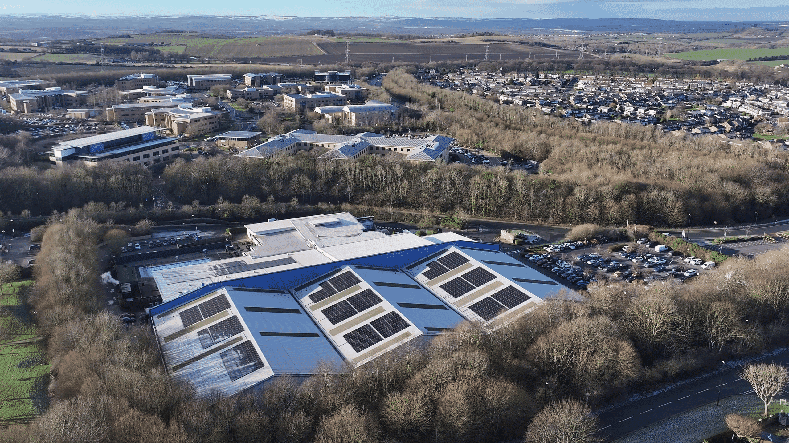 Rooftop solar on a commercial building