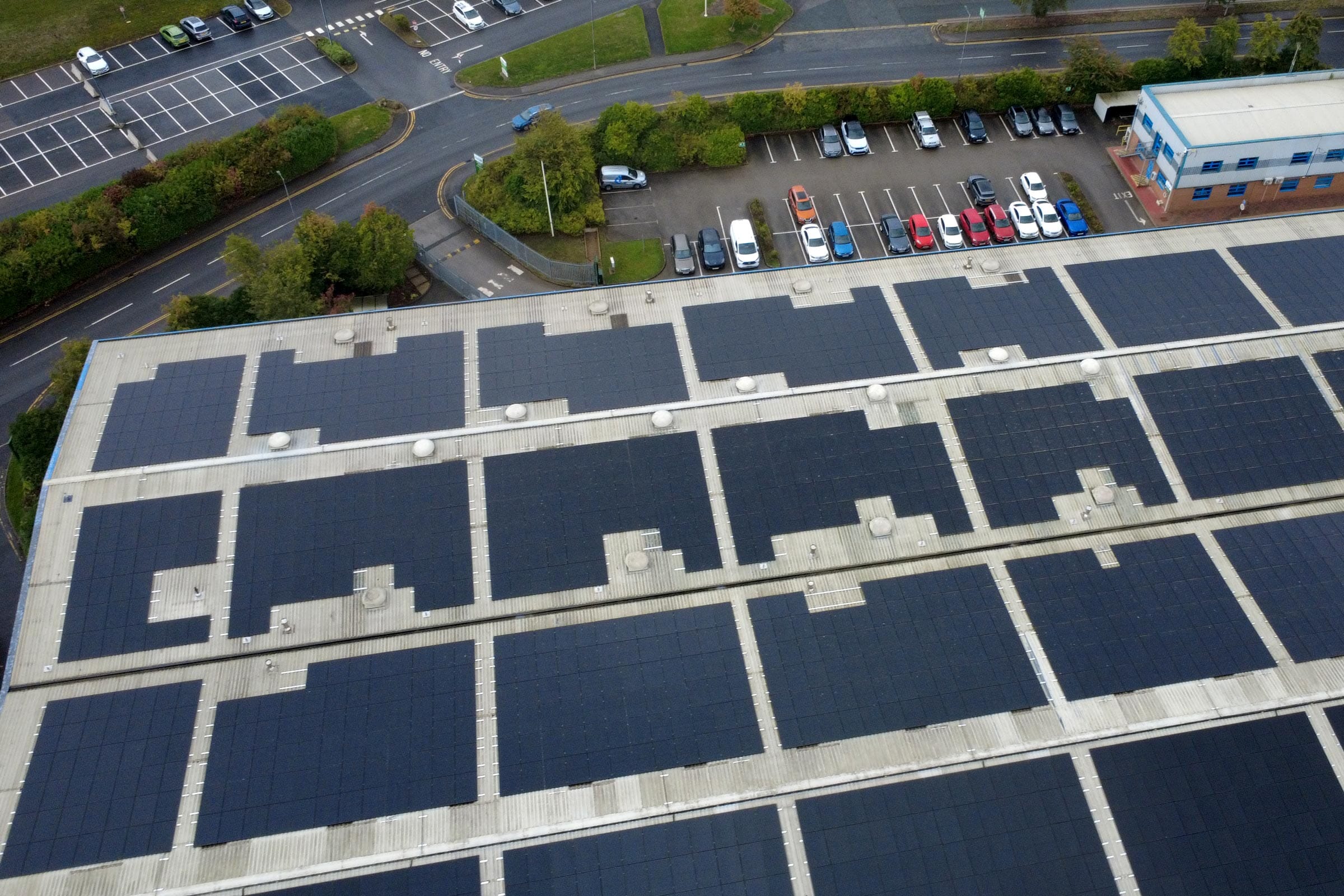 Rooftop with solar panels